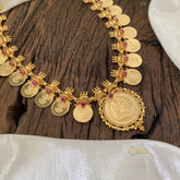 Gold Lakshmi Kaasumala Neckpiece with Pendant-G11408